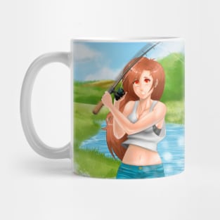 anime girl fishing Mug